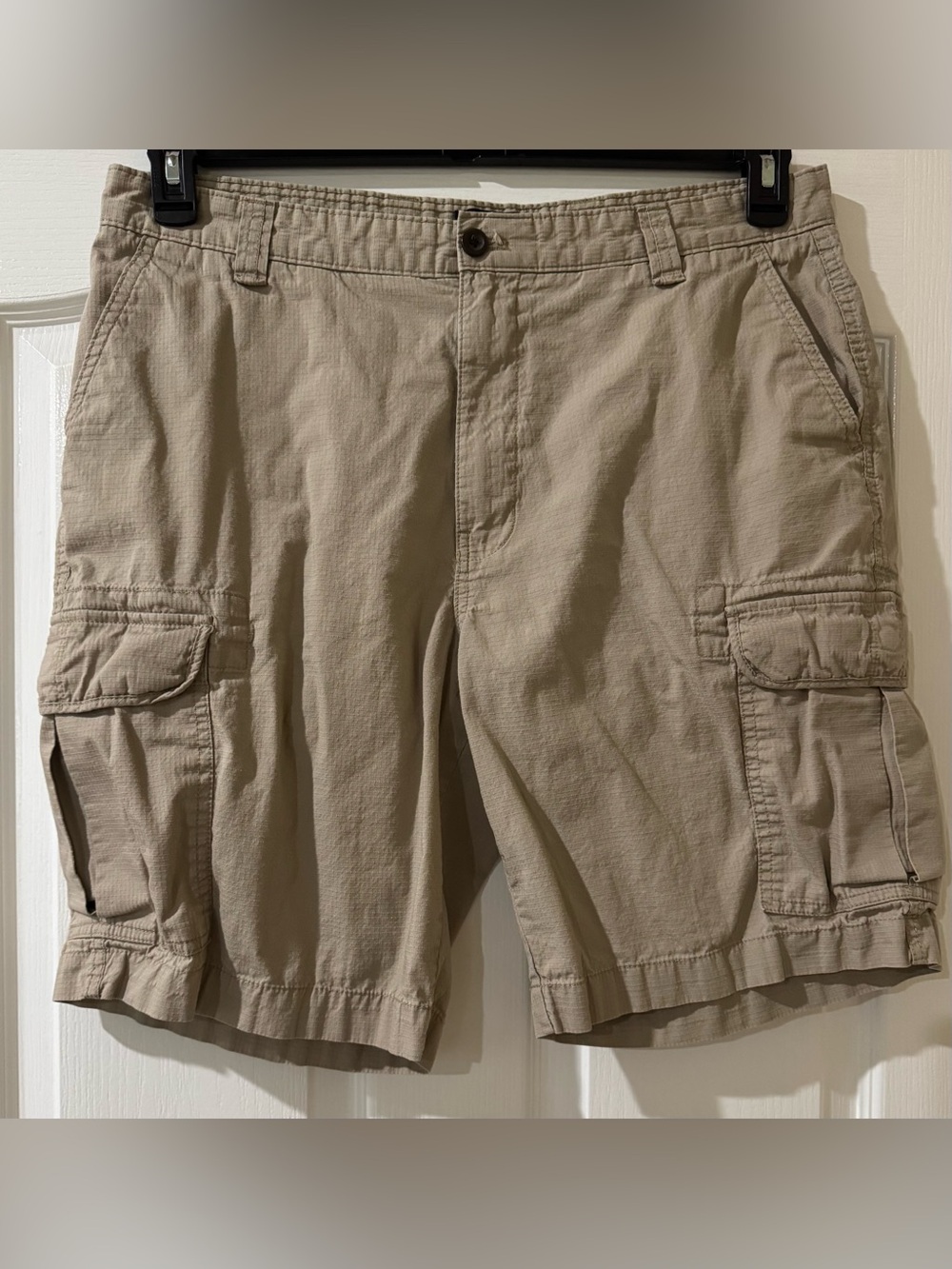 Mens 36 Cargo Short CHAPS Cotton Ripstop Hampton Khaki 10 inseam Lightweight